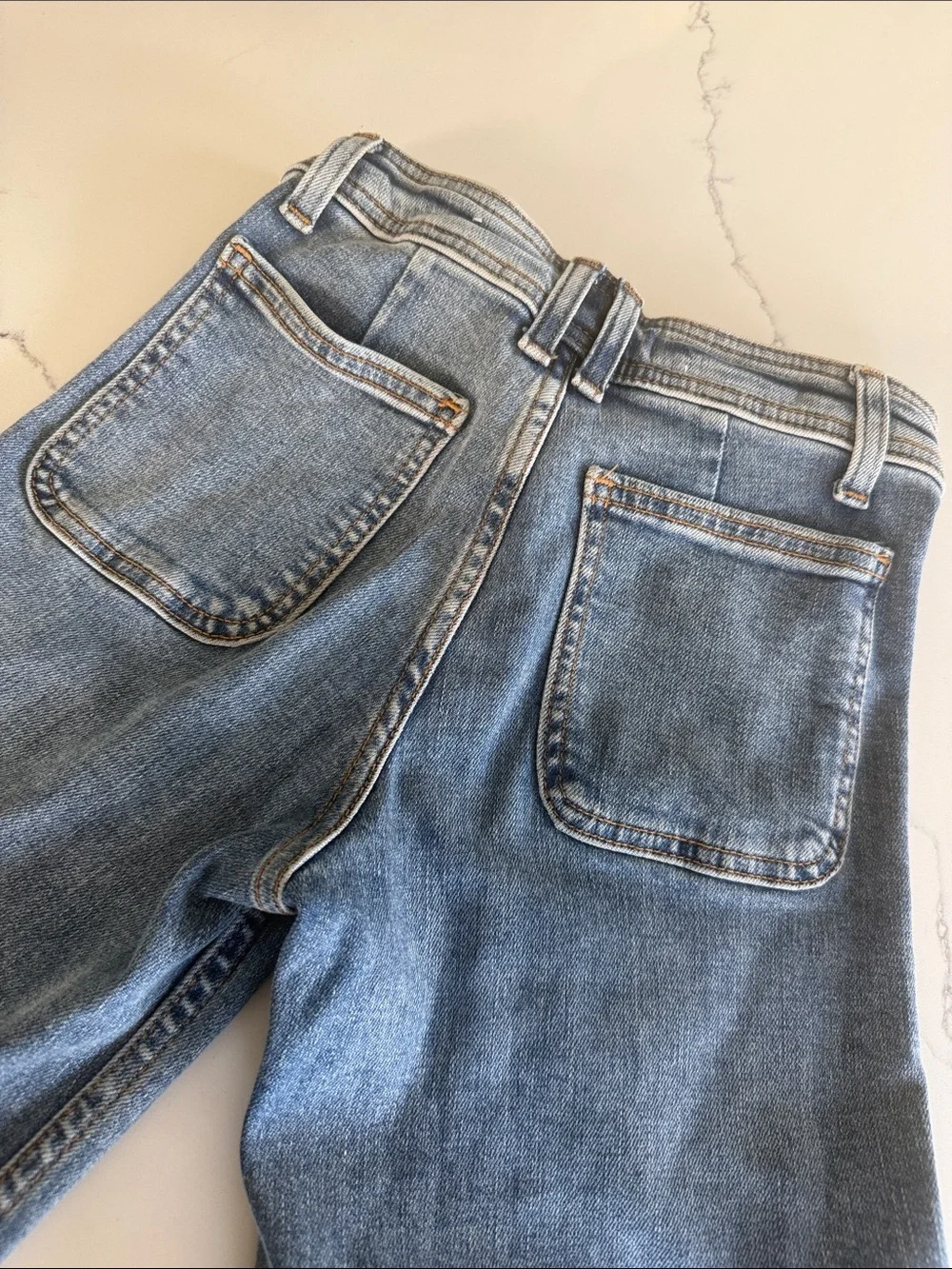 Zara girls Wide Leg marine jeans Light Blue size 7